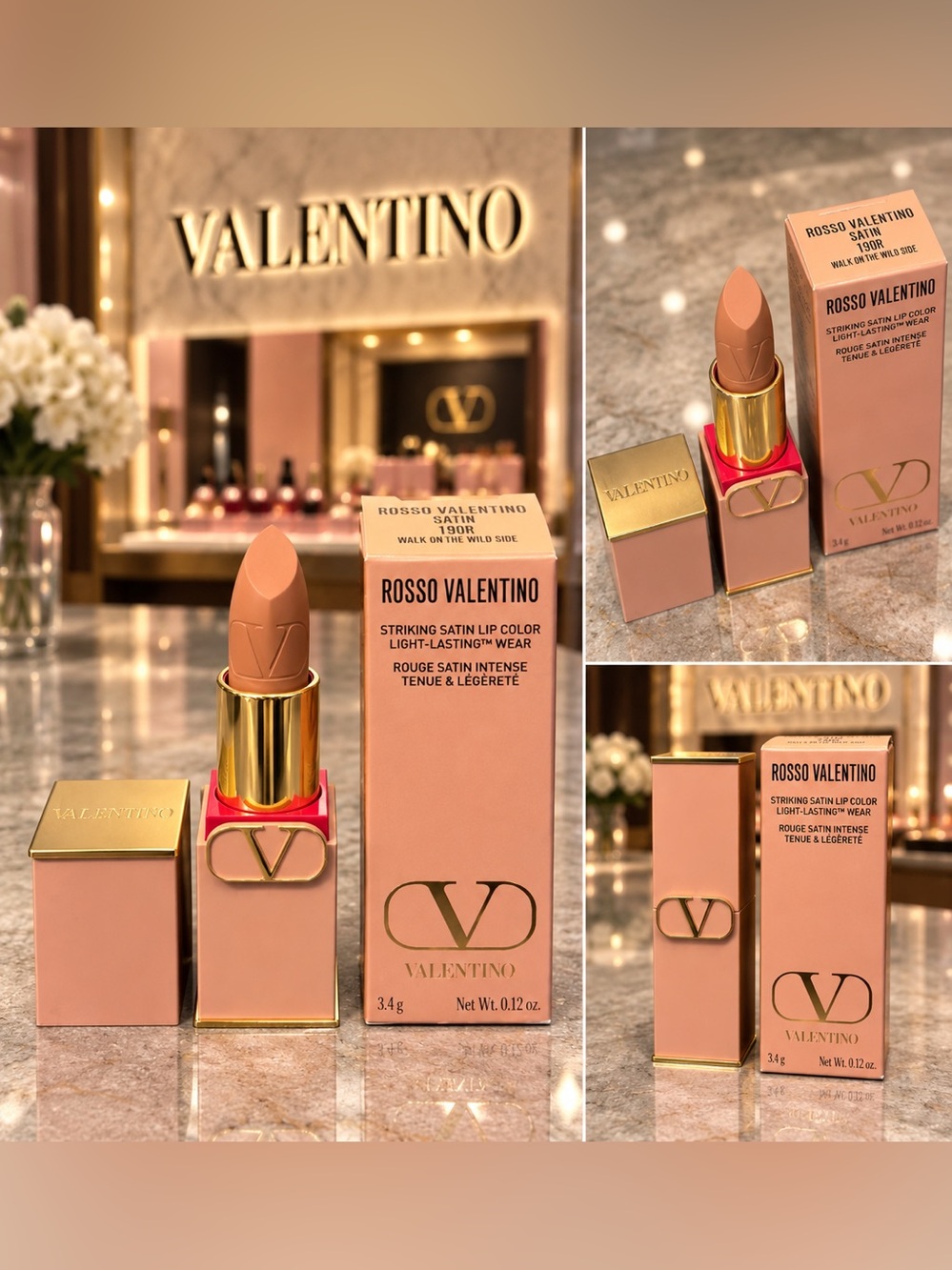 Valentino Rosso Valentino Satin Lipstick in 190R Walk on the Wild Side